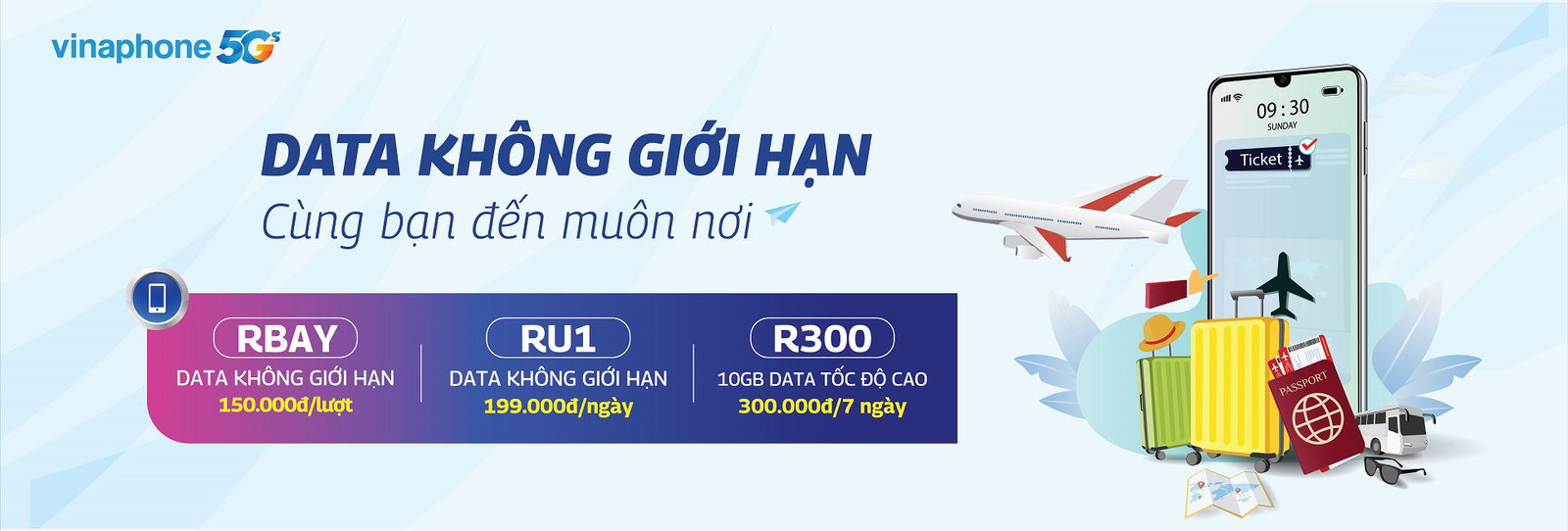 Data roaming Vinaphone không giới hạn