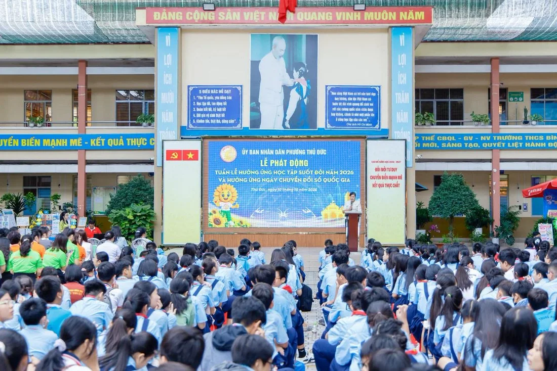 Lễ phát động Tuần lễ học tập suốt đời 2026 tại Trường THCS Bình Thọ